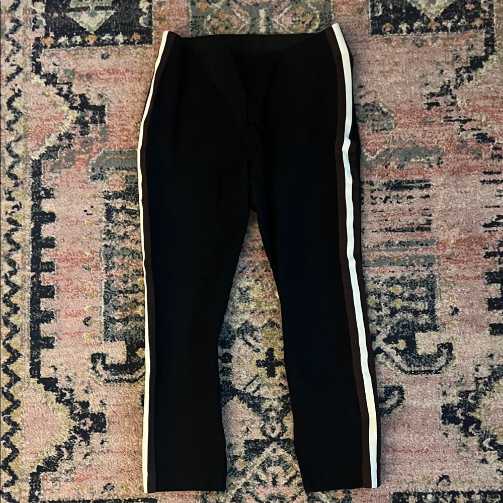 A New Day' Black Slacks with White and Brown Stripes HALI